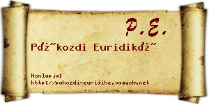 Pákozdi Euridiké névjegykártya